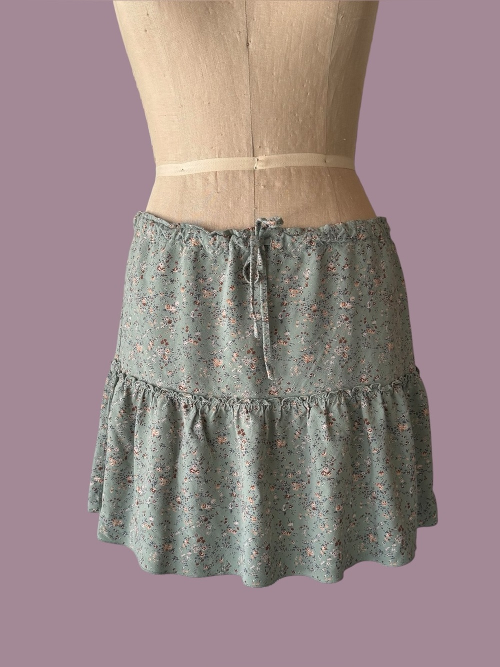 Brandy Melville Teal Floral Skirt